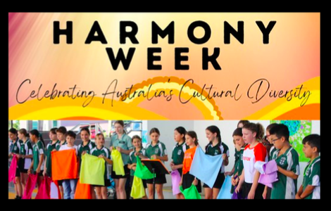 Students participating in a Harmony Week activity, celebrating cultural diversity, inclusion and belonging within the school community
