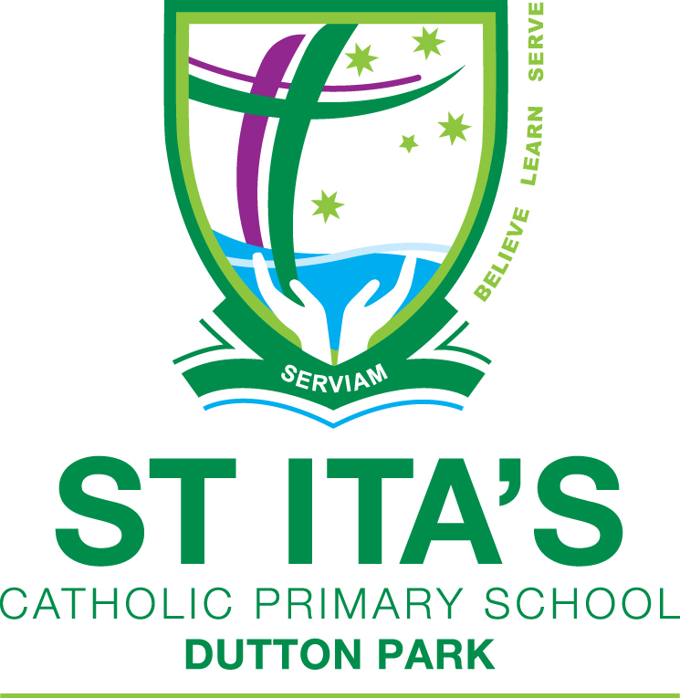 St Ita’s Catholic Primary School Dutton Park logo, representing the school’s Catholic identity, values and commitment to learning, believing and serving